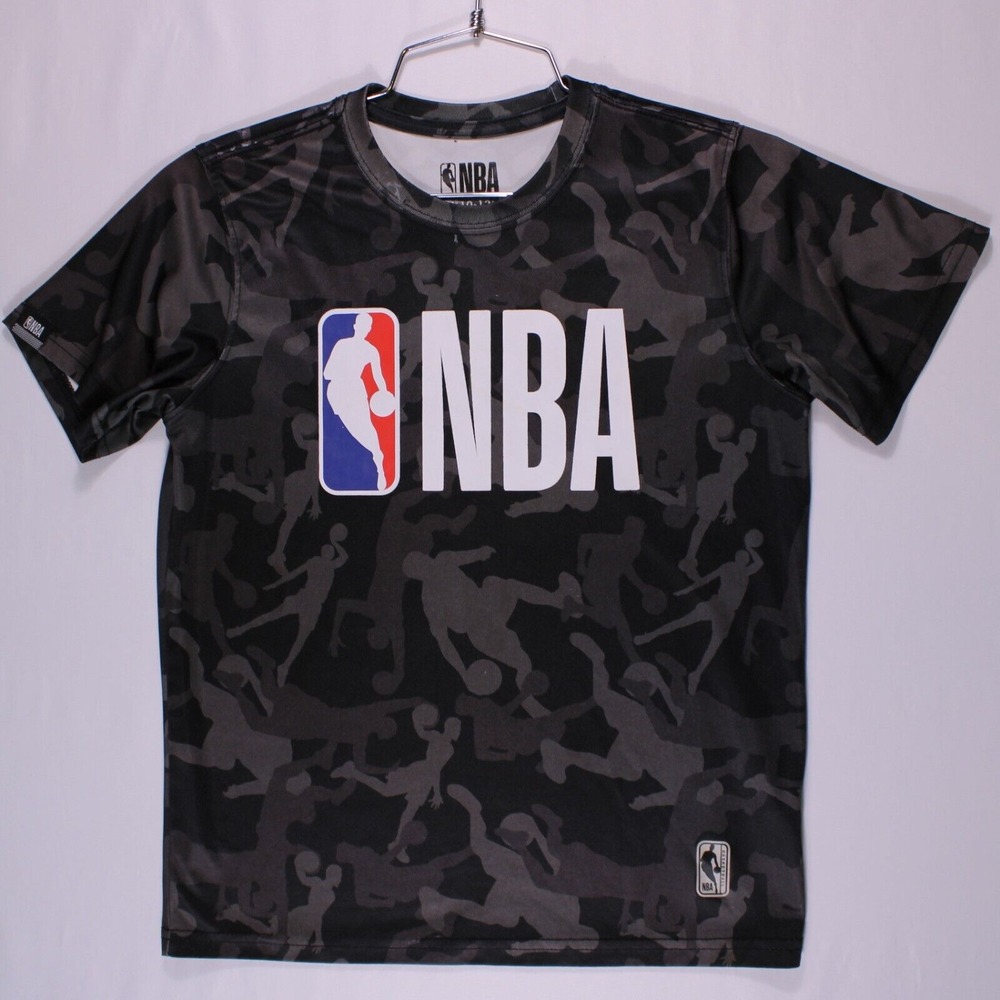 NBA Shirts‎ Boys Size M Dark Gray Basketball Print Camo